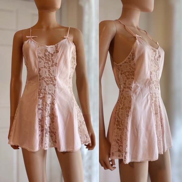 SOLD‼️‼️Vintage light pink Val Mode babydoll nightgown size small - Picture 1 of 5